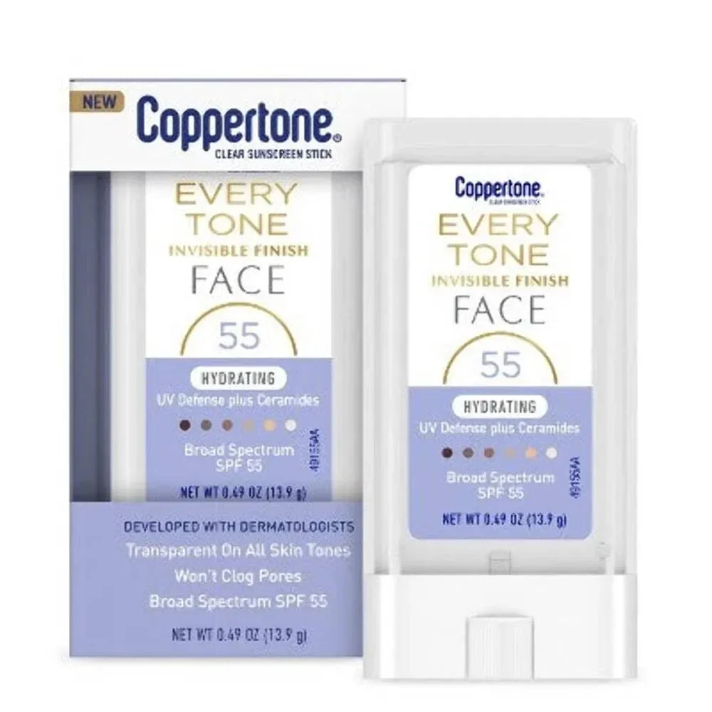 Coppertone Every Tone Sunscreen Face Stick SPF 55+ 0.49 fl oz - 8/2026